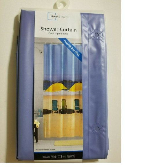 Mainstays Shower Curtain Beach Front Photoreal - Picture 3 of 6
